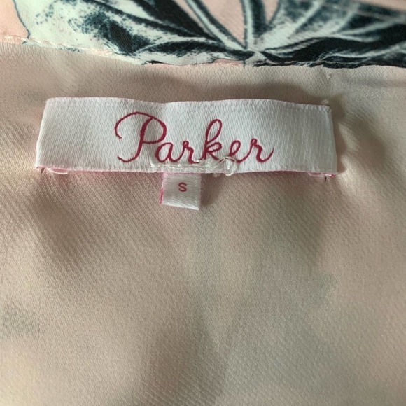 Parker Pink Floral Tiered Mini Dress Cinched Sleeves Size Small - Picture 7 of 9